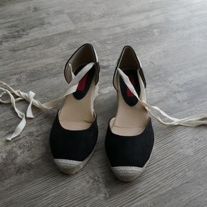 Black Espadrille Wedges